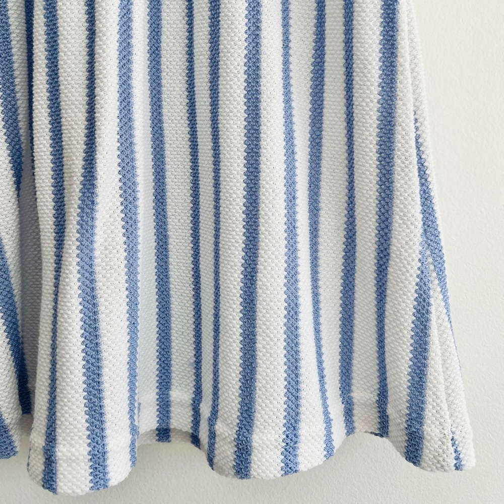 Vince Camuto Kids Dress in Blue and White Stripes with Button Accents | Girls 5 - Picture 5 of 7